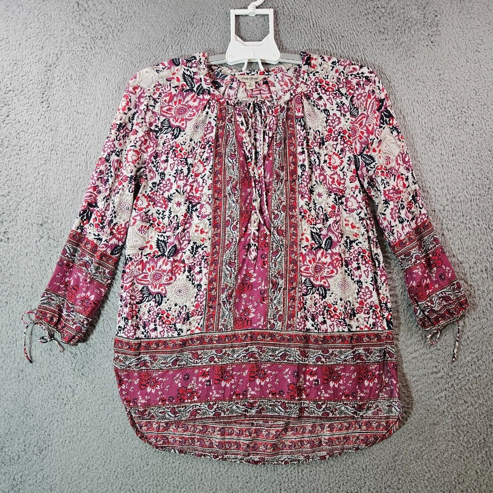 Lucky Brand Tunic Top Blouse Women Small Floral Print Multicolor - S